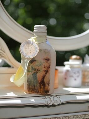 Decorative Bottle - Cream with Yellow Ribbon